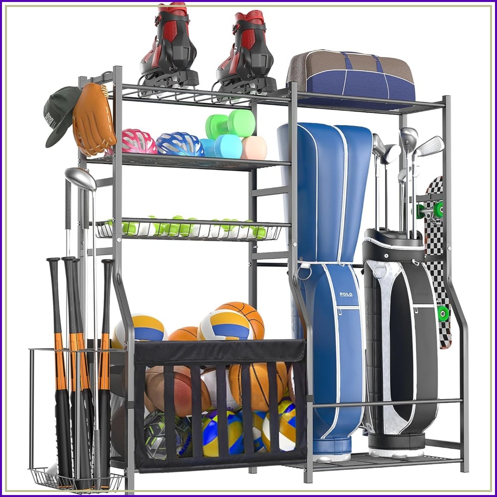 Sports Equipment Organizer - Heavy Duty Garage Sports Equipment Organizer,
