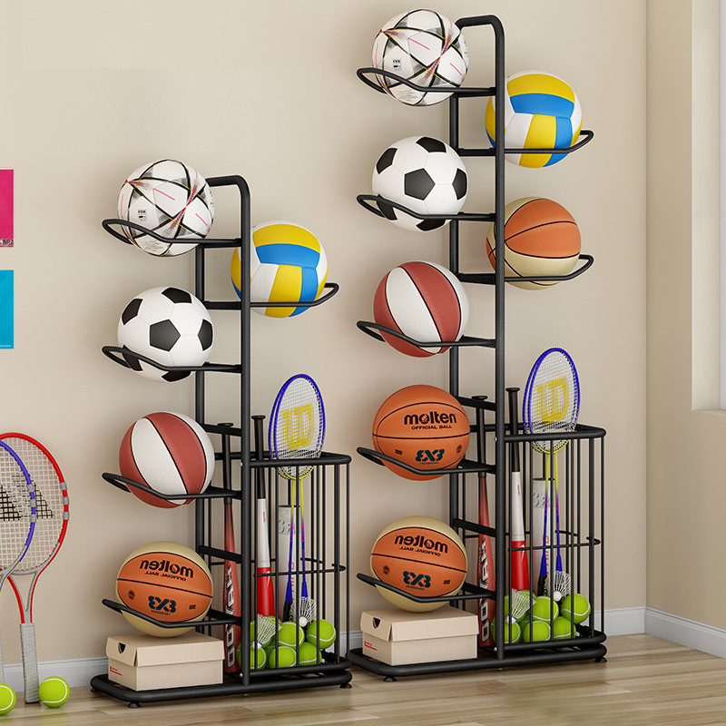 Sports Equipment Organizer - Sports Ball Storage Rack Basketball Badminton