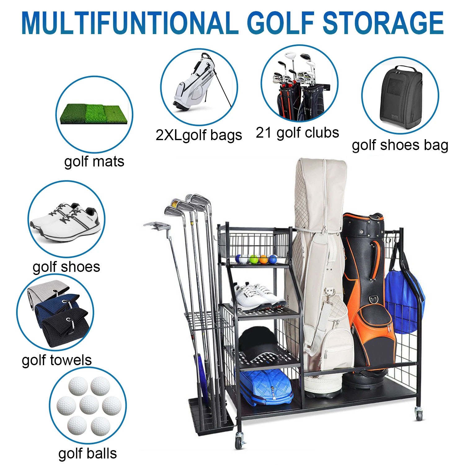 Golf Bag Storage Garage Organi – Sports Equipment Organizer recenzja i cena