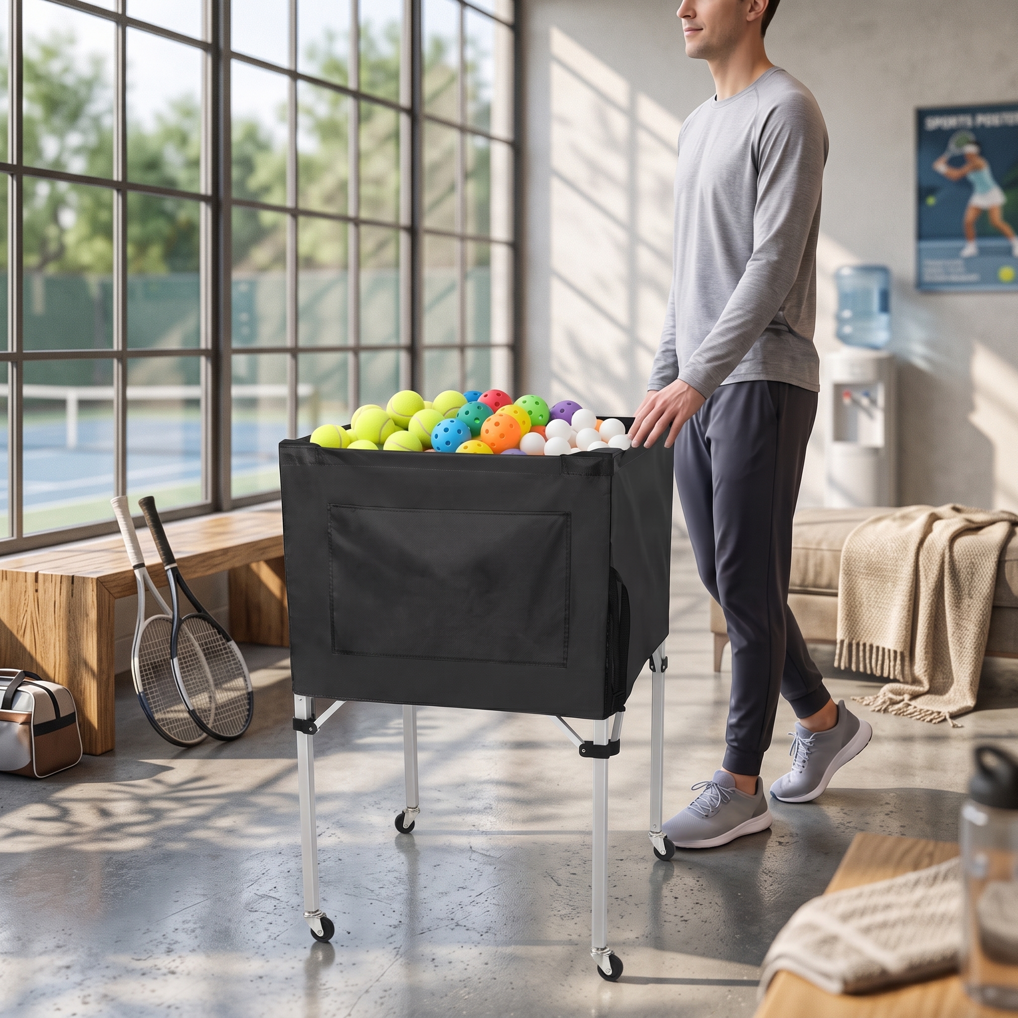 Ball Storage Cart Foldable Fol – Sports Equipment Organizer recenzja i cena